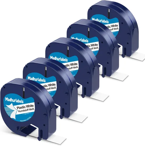 Miniatura 11 de Paquete de 5 cintas compatibles con recambios DYMO Letratag de repuesto para recambios de rotuladora DYMO 91331 91332 91333 91334 91335 Cinta