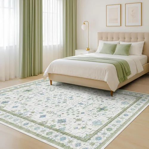 Miniatura 217 de Alfombra Boho Negra para Sala de Estar - Alfombra de Área Lavable de 10x14 Pies, Alfombras de Comedor para Debajo de la Mesa, Alfombra Suave de Pelo