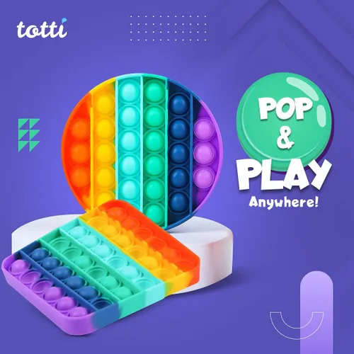 Miniatura 3 de Totti Pop Fidget juguete satisfactorio grande Push Pop Bubble Fidget juguete sensorial alivio del estrés y la ansiedad, regalo novedoso para niños