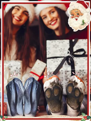 Miniatura 6 de 10 pares de calcetines de pata de animal de Navidad, novedosos calcetines impresos en 3D, calcetines de pies de animales para mujeres, hombres