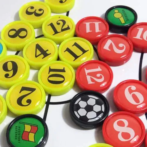 Miniatura 8 de RoseFlower Imanes de números de jugador de fútbol de fútbol de 0.62 pulgadas (0.6 in de diámetro), repuesto numerado para tablas de entrenamiento