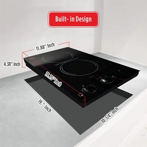 Miniatura 3 de Summit CR2220B - Placa eléctrica de 2 quemadores de 12 pulgadas, 230 voltios, compatible con ADA, negro