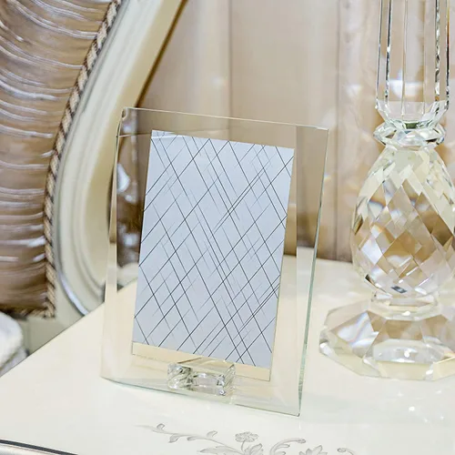 Miniatura 3 de Marco de fotos de cristal de 4 x 6 pulgadas con caja de regalo decorativo para regalo de boda en casa