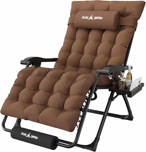 Miniatura 38 de Amopatio Silla de gravedad cero de gran tamaño, silla reclinable de 29 pulgadas de ancho, con bloqueo y reposapiés mejorados, soporte para tazas