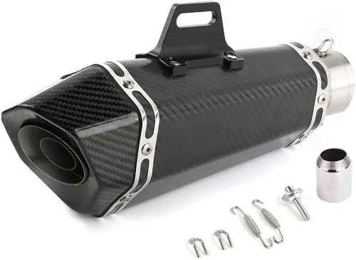 Miniatura 8 de Silenciador de escape de fibra de carbono de 1.5 – 2 pulgadas con DB Killer extraíble para motocicletas de calle/deporte y scooters con tubos