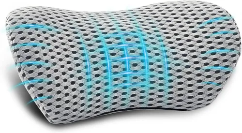 Miniatura 10 de Almohada lumbar, almohada de apoyo lumbar de espuma viscoelástica para silla de oficina y asiento de automóvil, almohada de apoyo para aliviar