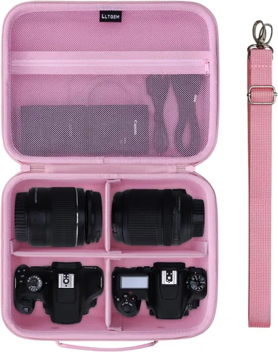 Miniatura 21 de Estuche para cámara compatible con Canon EOS Rebel T7/R50/R6 Mark II/R100/R50 V/T6/R8/R10/R5 Mark II/RP/R7/5D Mark IV/SL3/R5/T100 DSLR, lente