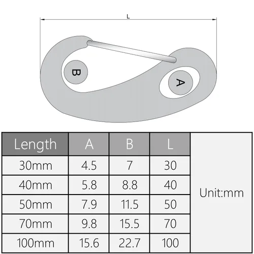 Miniatura 5 de MroMax Mosquetón a presión, acero inoxidable 304, clip de gancho a presión de 2.756 in/2.76 pulgadas de longitud, garra de langosta de grado marino
