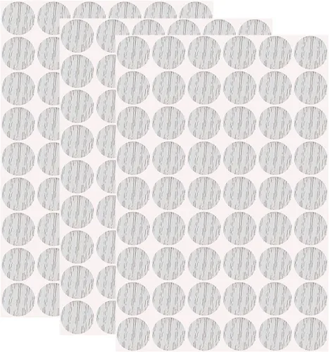 Miniatura 10 de 162 calcomanías autoadhesivas de PVC para agujeros de tornillo, 3 hojas de plástico, cubierta texturizada a prueba de polvo e impermeable, 0.827 in