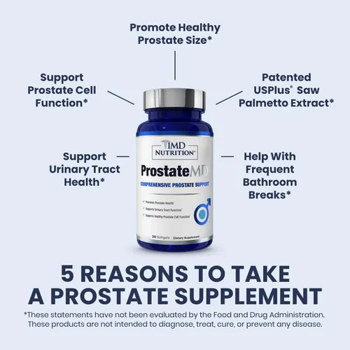 Miniatura 4 de 1MD Nutrition ProstateMD - Suplemento de apoyo para la próstata Saw Palmetto - Soporte para el tracto urinario y los impulsos frecuentes del baño