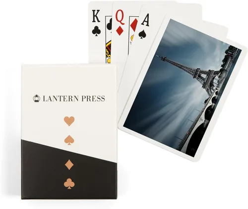 Lantern Press París, Francia, Torre Eiffel (52 cartas de juego, baraja de cartas de tamaño póquer con comodines)
