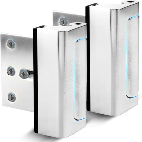 Dwell+Good Cerradura de refuerzo para puertas (paquete de 2) - Cerradura de seguridad para puertas de montaje DIY en níquel para puerta principal -