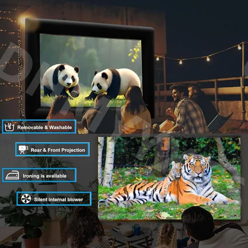 Miniatura 3 de Pantalla de cine inflable, pantalla de cine inflable para exteriores, para fiestas de cine en el patio trasero al aire libre con soplador de aire