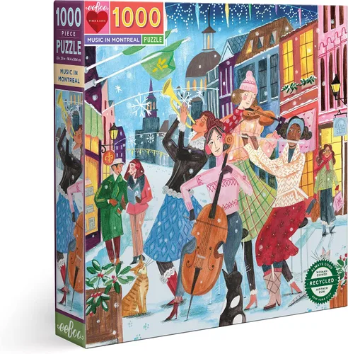 Miniatura 17 de eeBoo Rompecabezas de 1000 piezas - Un rompecabezas de vacaciones felices para adultos, cuadrado de 23 x 23 pulgadas, hecho con tablero reciclado