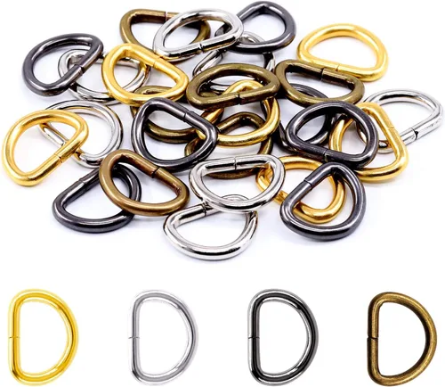 120 piezas de correas de metal fuerte surtido 4 colores multiusos anillo D correa de bolso gancho hebilla D