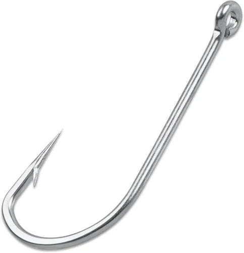 Ganchos de pesca de agua salada, 40 ganchos de acero inoxidable forjados de mango largo O'shaughnessy 34007 ganchos de pesca grandes blancos extra