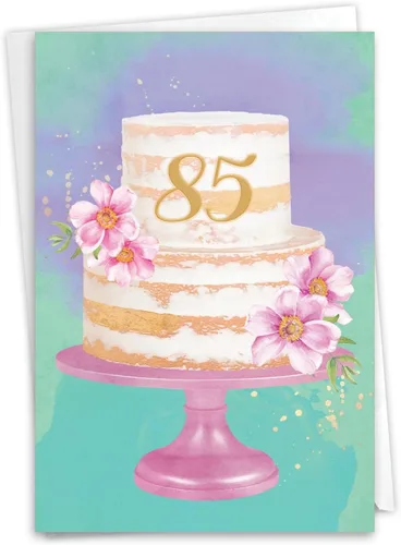 Miniatura 9 de NobleWorks - Tarjeta de feliz cumpleaños número 85 divertida - Celebración de 85 años, tarjeta de humor de hito para abuelos, padres - Ecuación