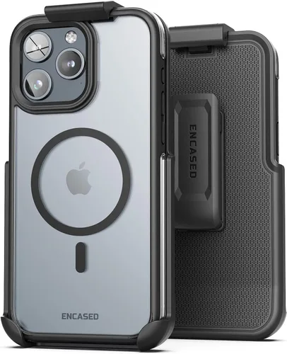 Miniatura 15 de Encased MAG - Funda para cinturón diseñada para iPhone 15 con clip de funda, tecnología protectora AirGuard (negro/transparente) compatible