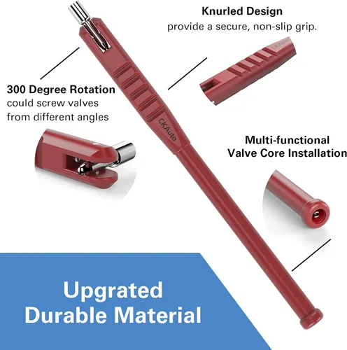 Miniatura 4 de CKAuto - Herramienta para instalar/extraer vástago de válvula de neumático con herramienta para núcleo de válvula de neumático, herramienta