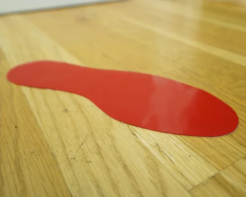 Miniatura 7 de ifloortape Las huellas amarillas de 9.5 pulgadas para la organización 5S Lean tienen adhesivo industrial resistente con forro extraíble