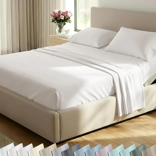 Miniatura 35 de California Design Den Juego de sábanas de lujo tamaño King - 100% algodón, 600 número de hilos, sábanas King de bolsillo profundo, ropa de cama