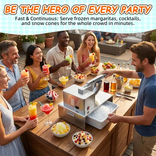 Miniatura 7 de VNN Máquina de hielo afeitado comercial, máquina eléctrica de cono de nieve, adecuada para actividades de fiesta, reuniones familiares, eventos