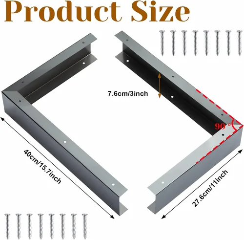 Miniatura 2 de Kit de 2 piezas de acero inoxidable para microondas, 3 pulgadas de ancho, kit de llenado de panel lateral de microondas integrado para estufa, Negro