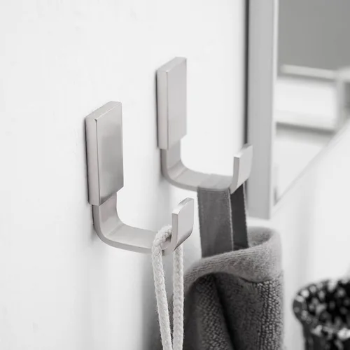 Miniatura 8 de BESy Ganchos individuales para toallas para baño, cocina, garaje, estilo cuadrado, ganchos para bata y sombrero, montaje en pared con tornillos