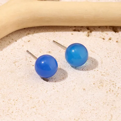 Miniatura 28 de Natural Stone Stud Earrings for Women 8mm Sterling Silver Genuine Gemstone Earrings Handmade Sterling Silver Crystal Stud Earrings for Women
