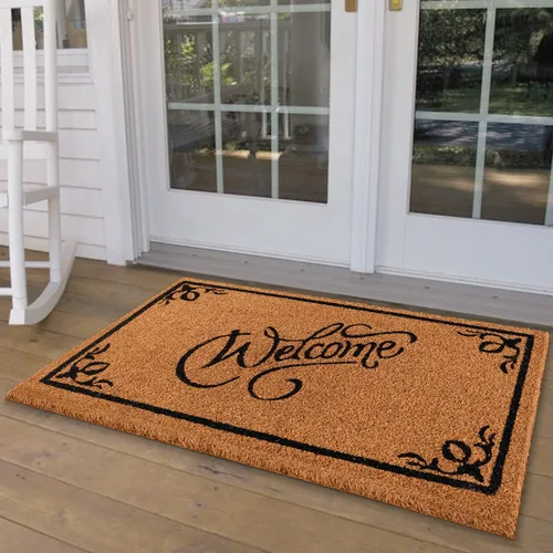 Miniatura 35 de LuxUrux Alfombra de Fibra de Coco de Bienvenida - Respaldo Extra Resistente, 17'' x 30'' Alfombra Natural para Puerta - Fácil de Limpiar, Hermoso