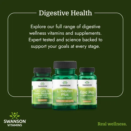 Miniatura 6 de Swanson L. Reuteri Probiótico Plus con L. Rhamnosus, L. Acidophilus y FOS Prebiótico Apoyo Digestivo - Promueve la Salud Intestinal con 7 mil