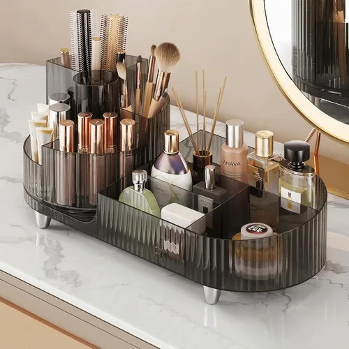 Miniatura 8 de Organizador de maquillaje giratorio, Estuche de exhibición de cosméticos de gran capacidad, fácil de guardar todos tus productos de maquillaje, al