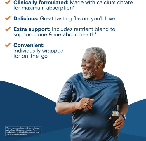 Miniatura 6 de Bariatric Fusion Citrato de calcio con sabor a uva de arándano, 500 mg y vitamina bariátrica para masticar suave con energía, pacientes de cirugía