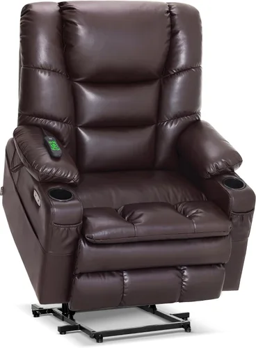 Miniatura 20 de MCombo Silla Reclinable Grande de Elevación con Triple Motor con Masaje y Calefacción Dual, Reposacabezas Ajustable para Personas Mayores Altas