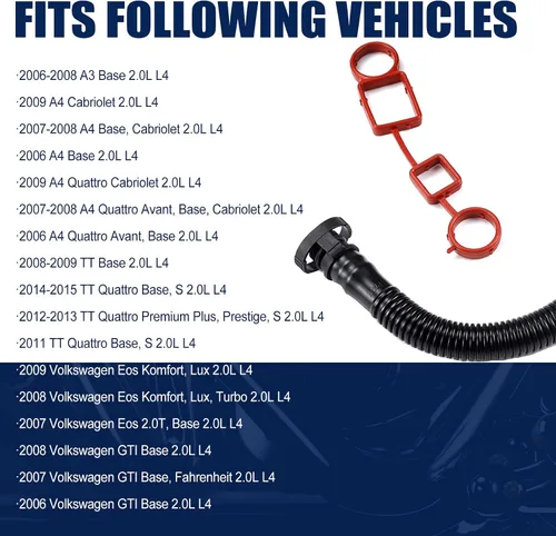 Miniatura 5 de Manguera de válvula de ventilación del cárter PCV con juntas para VW Jetta Passat GTI Audi TT A3 A4 2.0T 06F129101P