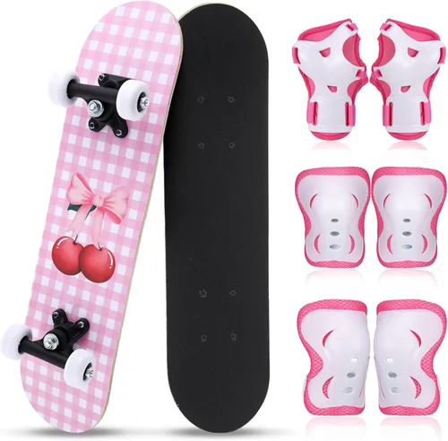 Miniatura 15 de Honoson Juego de 7 piezas de rodilleras, coderas y muñequeras para patinetas para principiantes y niños pequeños