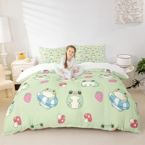Miniatura 19 de Juego de funda de edredón para niños con diseño de gato negro, tamaño individual, juego de ropa de cama de animales lindos con burbujas de baño