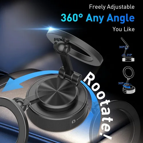 Miniatura 3 de Soporte de teléfono para automóvil Magsafe [succión más fuerte y magnético] Soporte de teléfono ajustable de 360° para automóvil, soportes