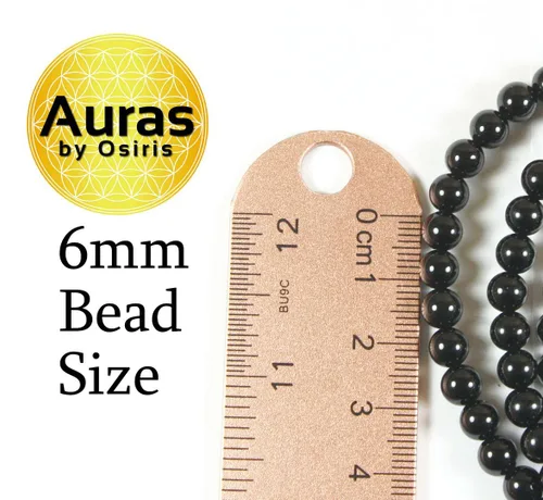 Miniatura 9 de Collar de cristal de obsidiana negra hecho a mano, collar de cuentas de piedras preciosas naturales auténticas, curación, protección, talismán mala