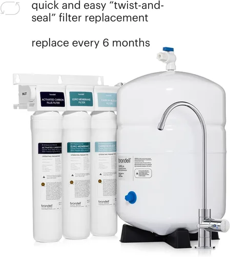 Miniatura 4 de Brondell Juego de filtros de repuesto de ósmosis inversa para sistema de filtración de agua Capella RO, carbón activado Plus y filtros de bloque