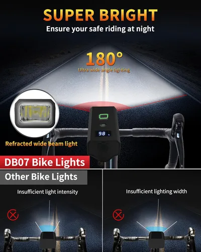 Miniatura 9 de DARKBEAM Luz para bicicleta, faros delanteros de bicicleta superbrillantes de alta luminosidad USB recargable, luces de ciclismo impermeables de 4
