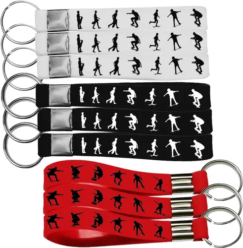Miniatura 6 de Oringaga 24 llaveros de silicona con temática de monopatín, suministros para fiestas deportivas, decoraciones de diapasón de lujo, francoboro
