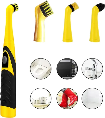 Miniatura 3 de Cepillo de limpieza electrónica para el hogar con 4 cabezales de cepillo para limpieza de cocina y hogar
