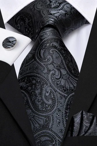 Miniatura 133 de Dubulle Corbata tejida de cachemira para hombre y gemelos de pañuelo para hombre, conjunto de gemelos para boda formal y negocios