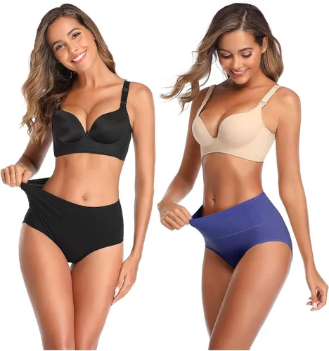 Miniatura 2 de ASIMOON Ropa interior para mujer, ropa interior de algodón, posparto, con control de abdomen, elásticos, transpirables, cobertura completa