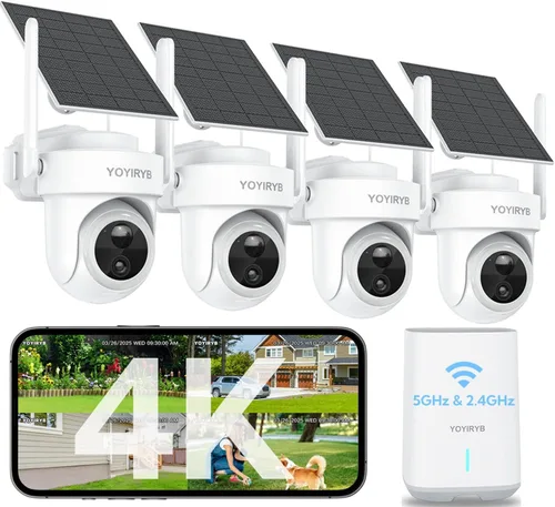 Cámaras de seguridad 4K inalámbricas para exteriores, sin suscripción, funciona en frío de -14 °F [2026] Sistema de cámara de seguridad solar para