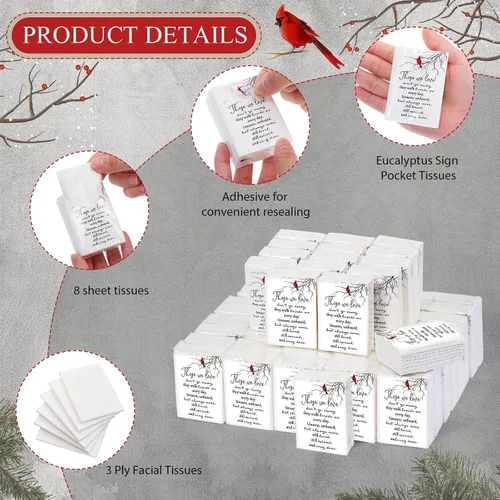 Miniatura 3 de Fumete Paquete de 100 paquetes de papel de seda para funerarios conmemorativos, servilletas de bolsillo para invitados, servilletas de bolsillo