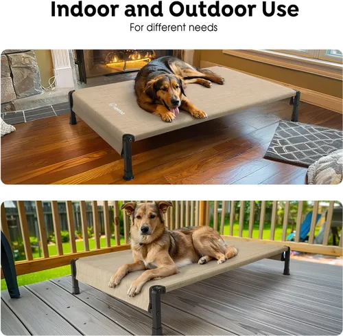 Miniatura 7 de Veehoo CWC2433 - Cama fresca para perros para exteriores, cama elevada para mascotas con malla Teslin lavable y transpirable, pies de silicona
