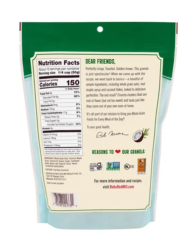 Miniatura 2 de Bob's Red Mill Granola de especias de coco, 11 onzas (paquete de 6), sin OMG, grano entero, Kosher