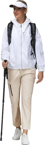 Miniatura 6 de MoFiz Pantalones de senderismo para mujer de secado rápido ligeros pantalones de tobillo con bolsillos
